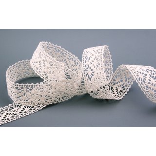 Spitzenband CREME / IVORY Baumwollspitze 25 mm breit