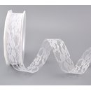25 m x 25 mm Spitzenband LAURA WEISS Dekoband Spitze...