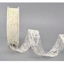 3 m x 25 mm Spitzenband LAURA CREME Ivory Dekoband Spitze...