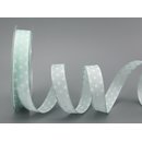 Dekoband PUNKTE MINT / WEISS 20 m x 15 mm Stoffband mit...