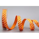 Dekoband PUNKTE ORANGE / WEISS 20 m x 15 mm Stoffband mit...