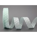 Dekoband PUNKTE MINT / WEISS 20 m x 25 mm Stoffband mit...