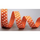 Dekoband PUNKTE ORANGE / WEISS 3 m x 25 mm Stoffband mit...