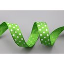 Dekoband PUNKTE APFELGRN  / WEISS 3 m x 25 mm Strngchen...
