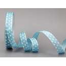 Dekoband PUNKTE HELLBLAU / TRKIS / WEISS 20 m x 15 mm...