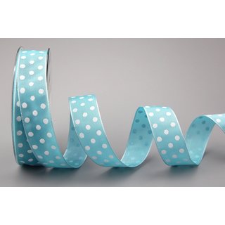 Dekoband PUNKTE HELLBLAU / TÜRKIS / WEISS 3 m x 25 mm...