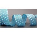 Dekoband PUNKTE HELLBLAU / TRKIS / WEISS 3 m x 40 mm...