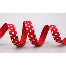 Dekoband PUNKTE ROT / WEISS 3 m x 15 mm Stoffband mit...