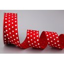 Dekoband PUNKTE ROT / WEISS 20 m x 40 mm Stoffband mit...