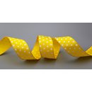 Dekoband PUNKTE GELB / WEISS 3 m x 40 mm Stoffband mit...
