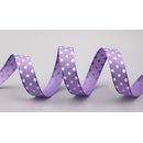 Dekoband PUNKTE FLIEDER / LAVENDEL / WEISS (DUNKEL)  3 m...