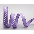 Dekoband PUNKTE FLIEDER / LAVENDEL / WEISS (DUNKEL)  20 m...