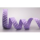 Dekoband PUNKTE FLIEDER / LAVENDEL / WEISS (DUNKEL)  20 m...