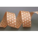 Dekoband PUNKTE APRICOT / WEISS 3 m x 40 mm Strngchen...