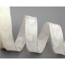 3 m x 25 mm  Dekoband VALENTIN CREME / IVORY Taftband mit...