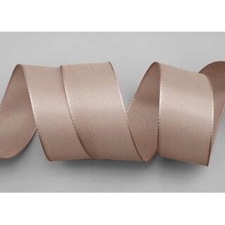 Dekoband TAFTBAND 3 m x 40 mm TAUPE Geschenkband Stoffband Taft Visco