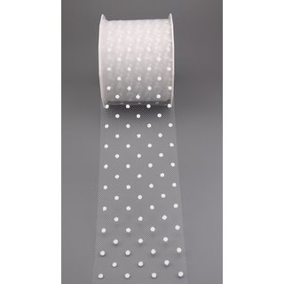 25 m x 72 mm Dekoband BRIDAL DOTS Rolle Transparent...