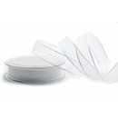 3 m x 25 mm Dekoband CHIFFON WEISS transparent...