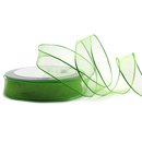 3 m x 25 mm Dekoband CHIFFON APFELGRN Grn transparent...