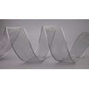 20 m x 40 mm Dekoband CHIFFON GRAU transparent...