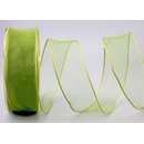 20 m x 40 mm Dekoband CHIFFON OLIV Lindgrn Grn...