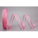 20 m x 15 mm Dekoband CHIFFON ROSA transparent...