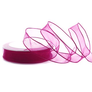 3 m x 25 mm Dekoband CHIFFON PINK transparent...
