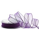 20 m x 25 mm Dekoband CHIFFON LILA Violett  transparent...