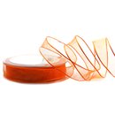 20 m x 25 mm Dekoband CHIFFON ORANGE transparent...