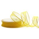 3 m x 25 mm Dekoband CHIFFON GELB transparent...