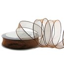 20 m x 25 mm Dekoband CHIFFON BRAUN transparent...