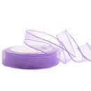 3 m x 25 mm Dekoband CHIFFON FLIEDER Lavendel transparent...