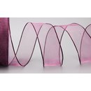 20 m x 40 mm Dekoband CHIFFON PFLAUME Aubergine...