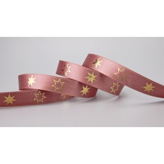 3 m x 15 mm Dekoband FROHE WEIHNACHTEN in ALTROSA /...