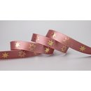 20 m x 15 mm Dekoband FROHE WEIHNACHTEN in ALTROSA /...