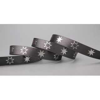 20 m x 15 mm Dekoband FROHE WEIHNACHTEN in ANTHRAZIT /...