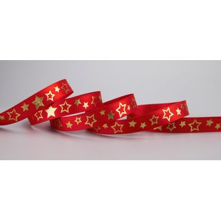 3 m x 15 mm Dekoband FROHE WEIHNACHTEN in ROT / GOLD mit...