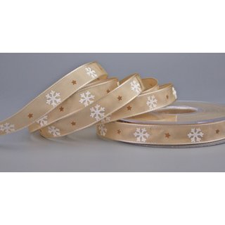 Dekoband LET IT SNOW in BEIGE 20 m x 15 mm Weihnachten...