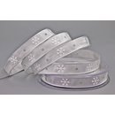 Dekoband LET IT SNOW in GRAU / HELLGRAU 20 m x 15 mm...