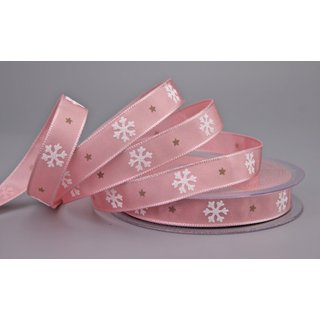 Dekoband LET IT SNOW in ROSA 20 m x 15 mm Weihnachten...
