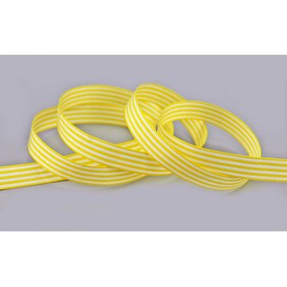 Dekoband STRIPES in GELB / WEISS 3 m x 9 mm Geschenkband aus Stoff mit Streifen Muster