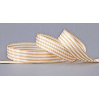 Dekoband STRIPES in BEIGE / WEISS 3 m x 9 mm Geschenkband...