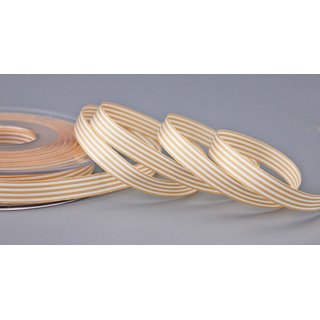 Dekoband STRIPES in BEIGE / WEISS 25 m x 9 mm...