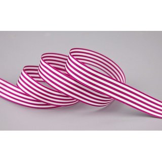 Dekoband STRIPES in PINK / WEISS 3 m x 9 mm Geschenkband...