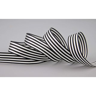 Dekoband STRIPES in SCHWARZ / WEISS 25 m x 9 mm...