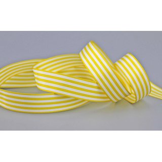 Dekoband STRIPES in GELB / WEISS 25 m x 16 mm...