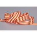 Dekoband STRIPES in ORANGE / WEISS 25 m x 16 mm...
