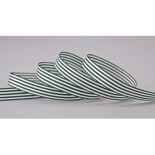Dekoband STRIPES in DUNKELGRÜN / WEISS 25 m x 16 mm...