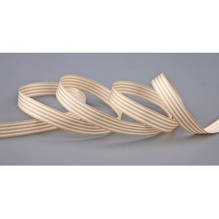 Dekoband STRIPES in BEIGE / WEISS 25 m x 16 mm...