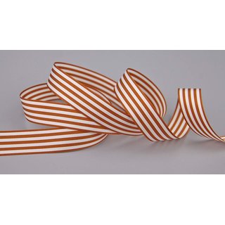 Dekoband STRIPES in HELLBRAUN / WEISS 3 m x 16 mm...